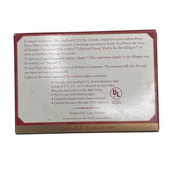 Runabout U.S.S. Rio Grande Star Trek Hallmark Ornament 1999 - Picture 2 of 4